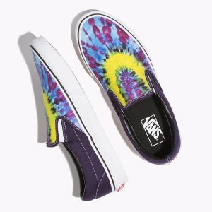 Vans Bayan Kaykay Ayakkabısı Tie Dye Slip-On Beyaz | 64276-344